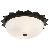 Rachel Small Flush Mount оружейный металл с белым стеклом