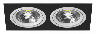 двойной встраиваемый потолочный светильник бело-черный