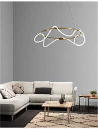 9548104 Nova Luce Tiriac подвесной светильник с волнообразным LED-контуром на тросах
