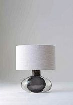 Charcoal with Very Decayed Silver collar shown with 16 Straight Oval in Natural Linen with Cream Card lining