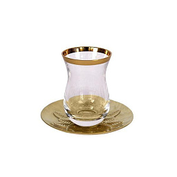 8007432-602 Villari Peacock чашка с блюдцем из золота