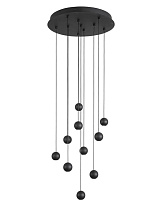 Black Aluminium & Black Fabric Wire LED 48 Watt 220-240 Volt 1902Lm 3000K IP20 D: 40.5 H: 150 cm