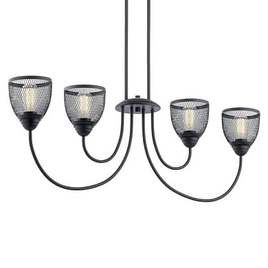 Voclain 4 Light Linear Chandelier Black люстра 52273BK Kichler
