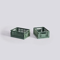 Ящик для хранения HAY Colour Crate Mini, набор из 2 шт., шалфейный зеленый