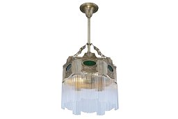 PP-370 Patinas lighting Triest шестигранный подвесной фонарь в стиле модерн со стеклянными вставками