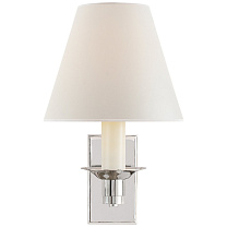 Evans Library Sconce полированный никель с перкальным абажуром