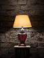 Ruby Cut Glass And Silk Shade Table Lamp настольная лампа FOS Lighting Purple-CutGlass-S-silk14-TL1