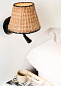 64309-71 Faro SUMBA Black/rattan table lamp with reader настенный светильник матовый черный — фото 1