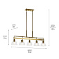 Eastmont 5 Light Linear Chandelier Brushed Natural Brass and Walnut Wood люстра 52404BNB Kichler — фото 12