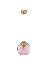 Pink Glass Brass Gold Metal LED E27 1x12 Watt 100-240Volt IP20 Bulb Excluded D: 24 H: 184 cm