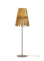 торшер с ламелями из древесины и светодиодным источником света