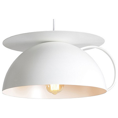 подвесной светильник с купольным плафоном белого цвета в современном стиле
