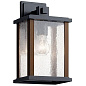 Marimount 12.75" 1 Light Outdoor Wall Light with Clear Ribbed Glass Black уличный настенный светильник 59017BK Kichler — фото 2