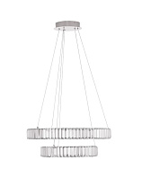 Triac Dimmable Chrome Metal & Crystal LED 92Watt 220-240 Volt 2300Lm 3500K IP20 D: 60 H: 200 cm