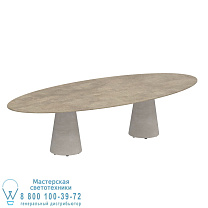 СТОЛ CONIX ELLIPSE 320X140 НОЖКИ БЕТОН ЦЕМЕНТ СЕРЫЙ - СТОЛЕШНИЦА СТОЛА CERAMIC TERRA SABBIA Royal Botania