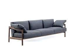 Диван Vera 266 Porada с кожаной спинкой VERA-SOFA-266-L0N0AC-A25AK-TUNDRAJ56