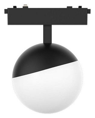 магнитный трековый светильник с полусферическим плафоном черного цвета для магнитного трека 48V