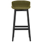 605223 Normann Copenhagen Hyg Барный стул 75 см, обитый фасад, оливковый/черный дуб — фото 1