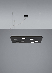 F38A03 Black Fabbian Quarter подвесной светильник черный с металлическим каркасом