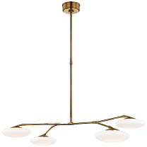 Brindille Large Four Light Chandelier мягкая латунь с белым стеклом