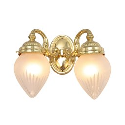 PP-482 Patinas lighting Győr бра из латуни на два гранёных плафона