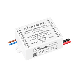 047585 Arlight LED драйвер ARPJ-SP-38160-PFC-TRIAC-MINI (6W, 19-38V, 160mA)
