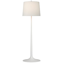 BBL1180PW-L Visual Comfort Oscar напольный светильник с высоким гладким основанием и льняным абажуром