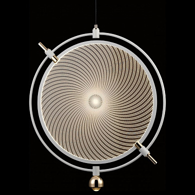 подвесной светильник с кольцевым корпусом и декоративным центром белого цвета