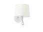 64308-01 CONGA WHITE READER WALL LAMP WHITE LAMPSHADE ø215* настенный светильник Faro barcelona — фото 1