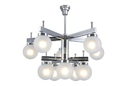 PP-229 Patinas lighting New York 10-рожковая люстра в стиле ар-деко с плафонами-шарами