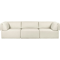 10054192-001 GUBI Wonder Sofa диван трехместный с мягкими подушками и светлой тканевой обивкой