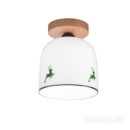 A1352.11.G.100 Kolarz Chalet потолочный светильник цилиндрический, белый с зеленым декором