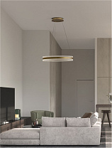 Triac Dimmable Gold Aluminium & Acrylic LED 75 Watt 220-240 Volt 2947Lm 3000K IP20 D: 60 H: 150 cm
