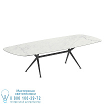 EXES СТОЛ 300X120CM АЛЮМИНИЕВЫЕ НОЖКИ АНТРАЦИТОВЫЙ - СТОЛШНЯЯ КЕРАМИЧЕСКАЯ BIANCO STATUARIO Royal Botania