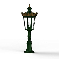 Louvre N° 7; one-piece clear glass E27 105W; British green