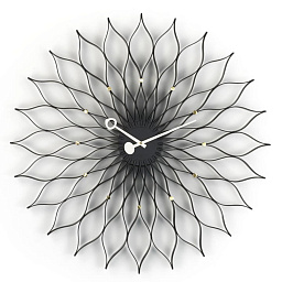 20125602 Sunflower Vitra Часы настенные большие круглые чёрные с узором