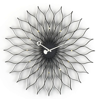 20125602 Sunflower Vitra Часы настенные большие круглые чёрные с узором