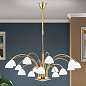 Люстра Orion Opaldesign LU 1599/10+5 gold-matt/438 opal — фото 1