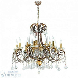 6419/12 MM lampadari Ottocento люстра с двенадцатью рожками и стеклянными плафонами под свечи