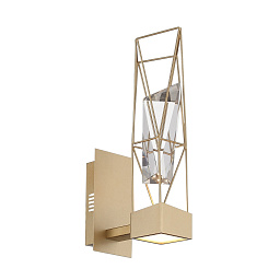 SL815.201.01 ST-Luce Prozhetto настенное бра с золотистым корпусом и четырёхгранным стеклянным плафоном
