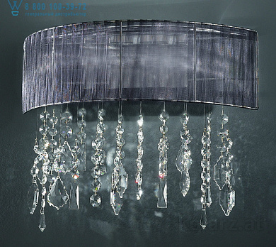 Kolarz PARALUME 0240.62.5.Bk настенный светильник хром ширина 46cm высота 36cm 2 лампы g9