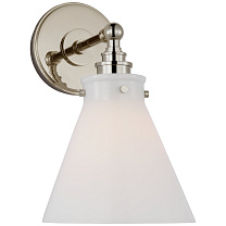 Parkington Small Single Wall Light полированный никель с белым стеклом