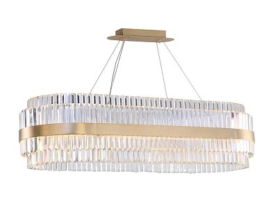 Овальная хрустальная люстра Newport Kelly 10242/120 oval brass, 120 см