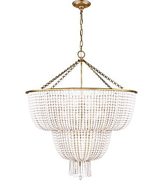 ARN5104HAB-WG Visual Comfort Jacqueline многоярусная люстра с подвесным каскадом из бусин и основанием из антикварной латуни