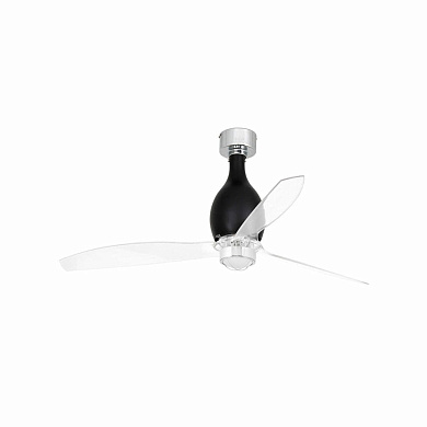 люстра-вентилятор черный прозрачные лопасти SMART LED