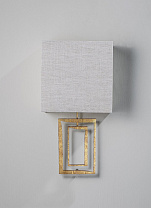 Decayed Gold shown with 6 Open Back Rectangle in Natural Linen with cream card lining