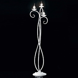 461/3P white IDL Deco торшер с белым абажуром и изогнутой стойкой