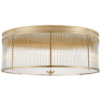 Allen Grande Flush Mount натуральная латунь и стеклянные стержни с белым стеклом