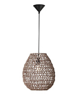 Paper Mocca Rattan Black Fabric Wire & Base LED E27 1x12 Watt 100-240 Volt IP20 Bulb Excluded D: 30 H: 250 cm