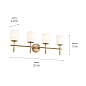 Ali 11.25" 4 Light Vanity Brushed Natural Brass настенный светильник 55143BNB Kichler — фото 10
